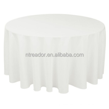 120 inch white round polyester party wedding table cloth tablecloth